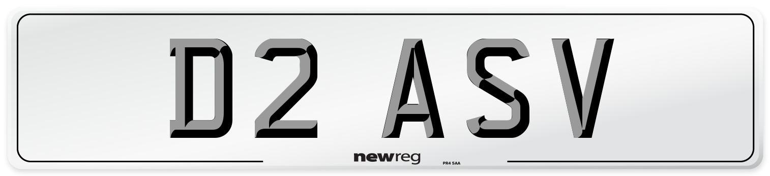 D2 ASV Number Plate from New Reg